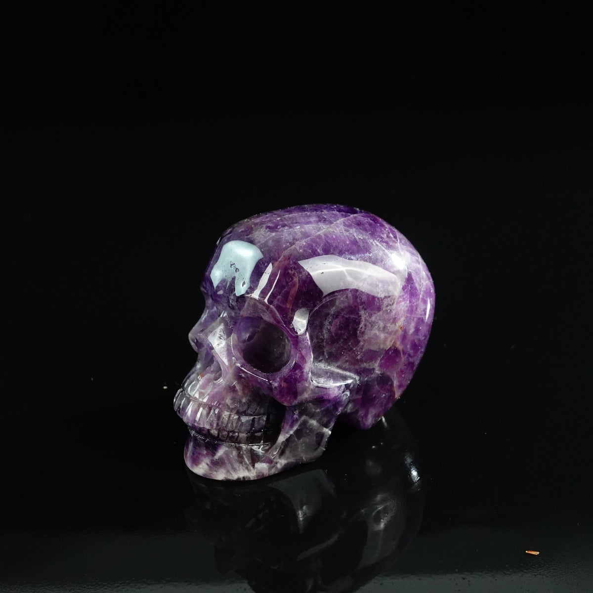 3.0" Amethyst Crystal Skull Carving - Unique Piece #AM12
