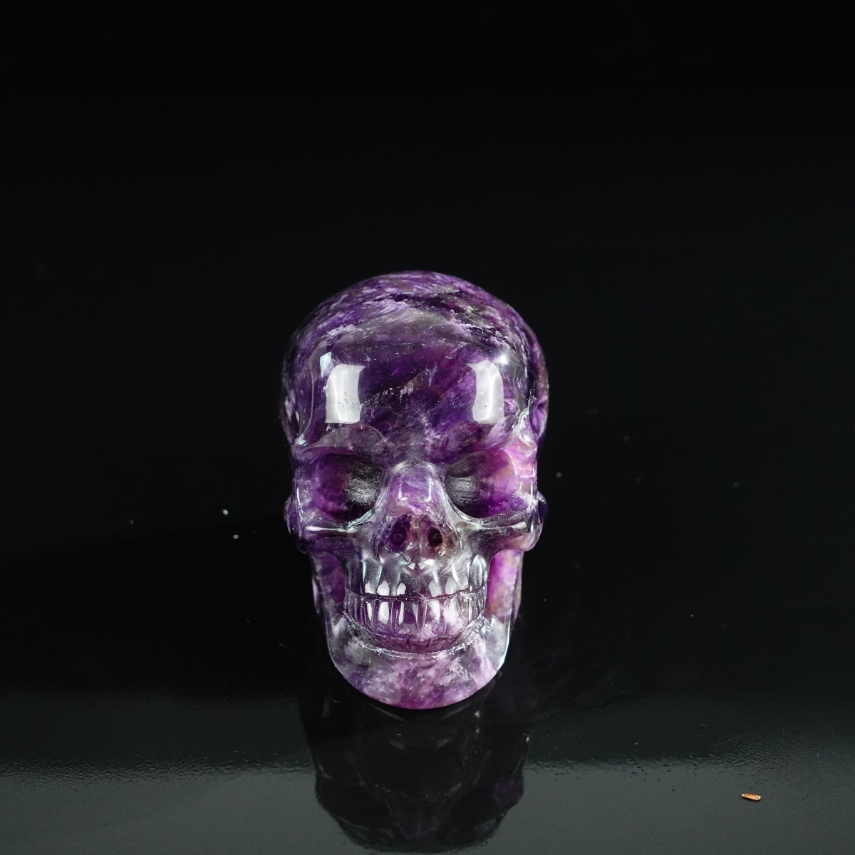 3.0" Amethyst Crystal Skull Carving - Unique Piece #AM13