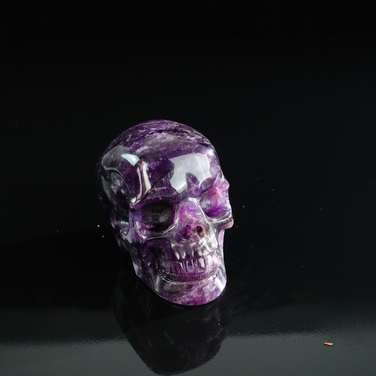 3.0" Amethyst Crystal Skull Carving - Unique Piece #AM13