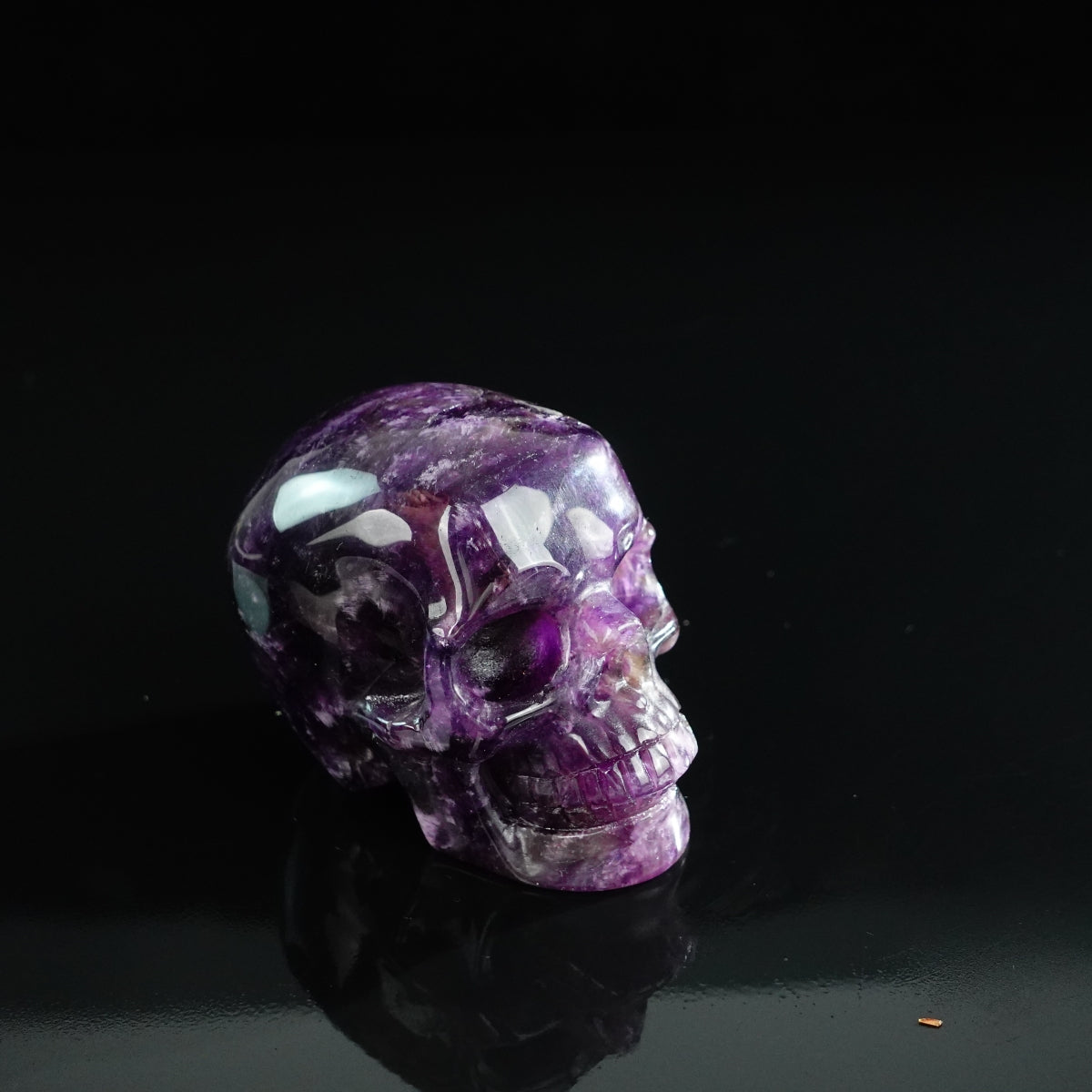 3.0" Amethyst Crystal Skull Carving - Unique Piece #AM13