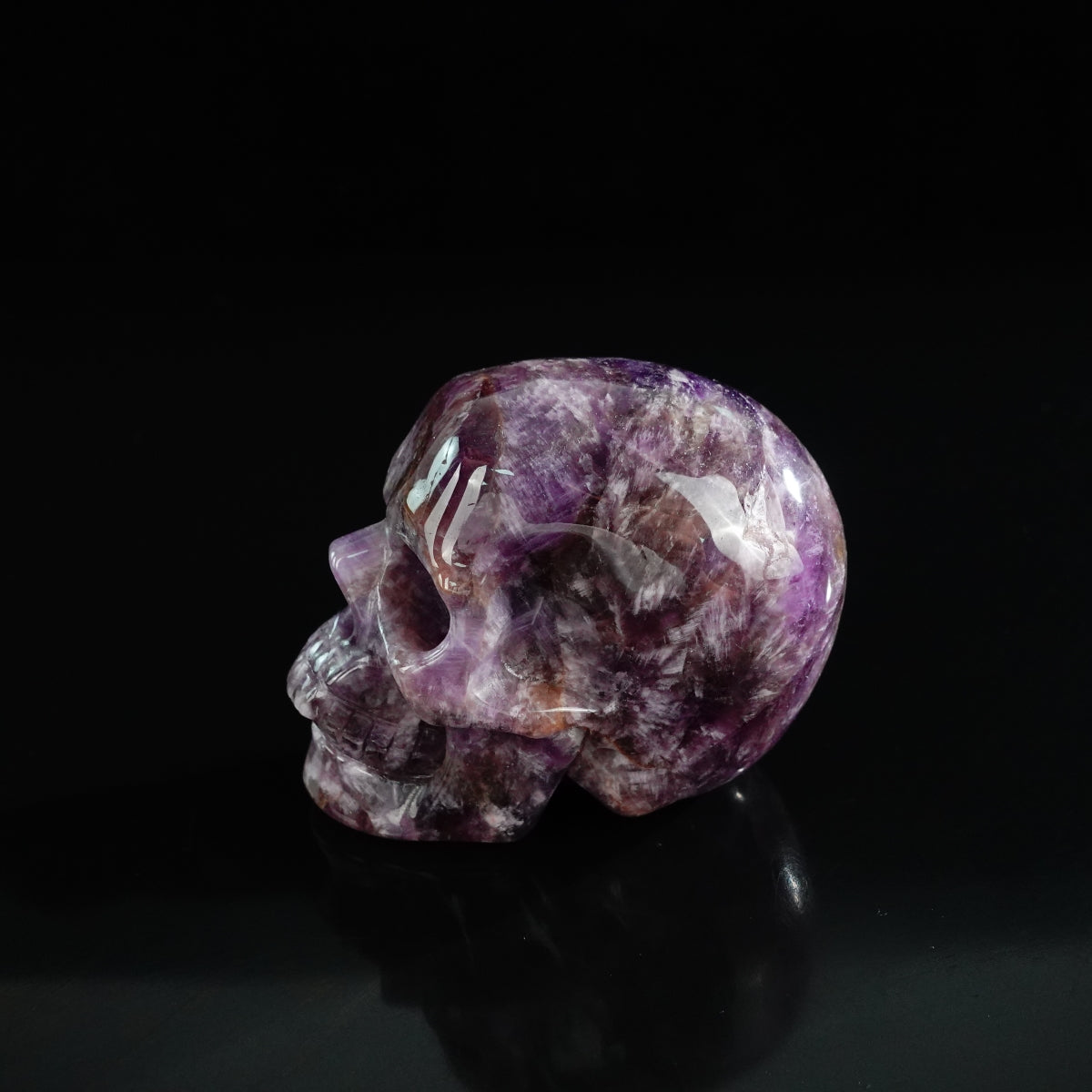 3.0" Amethyst Crystal Skull Carving - Unique Piece #AM15