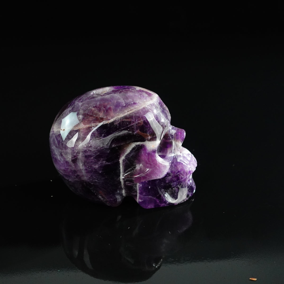 3.0" Amethyst Crystal Skull Carving - Unique Piece #AM16