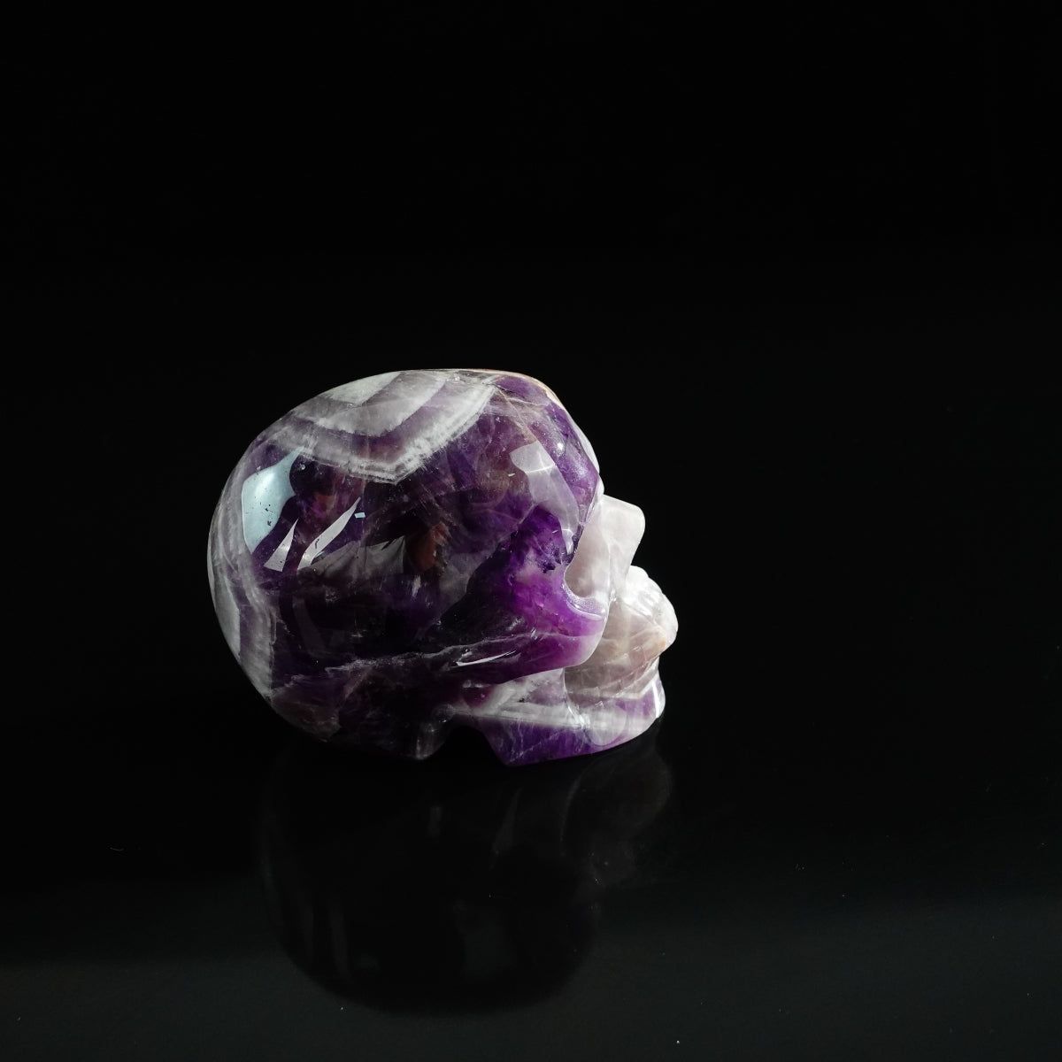3.0" Amethyst Crystal Skull Carving - Unique Piece #AM19
