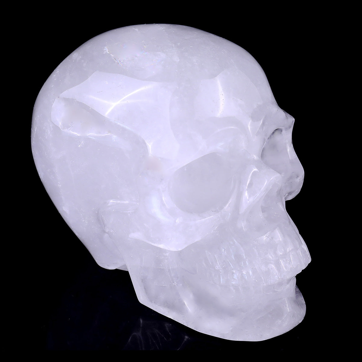 3.0" Angolan Quartz Crystal Skull Carving - Hand Carved Decor