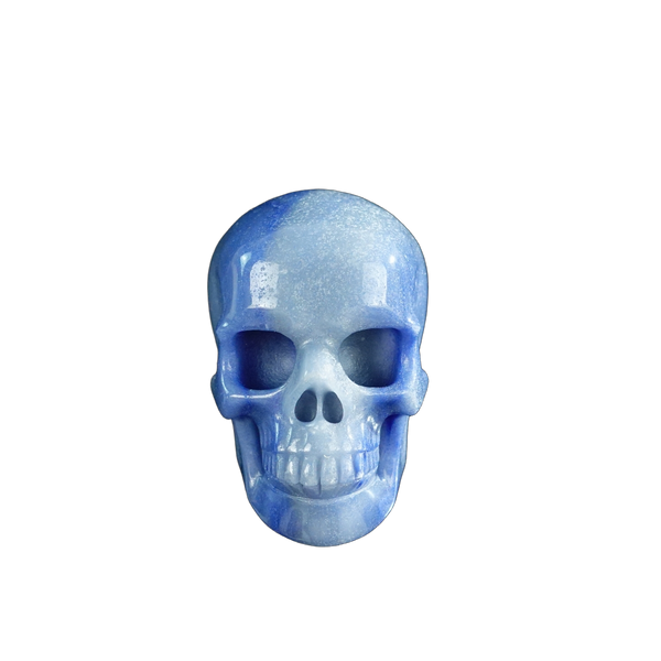 3.0" Blue Aventurine Crystal Skull Carving - Unique Piece #BA01