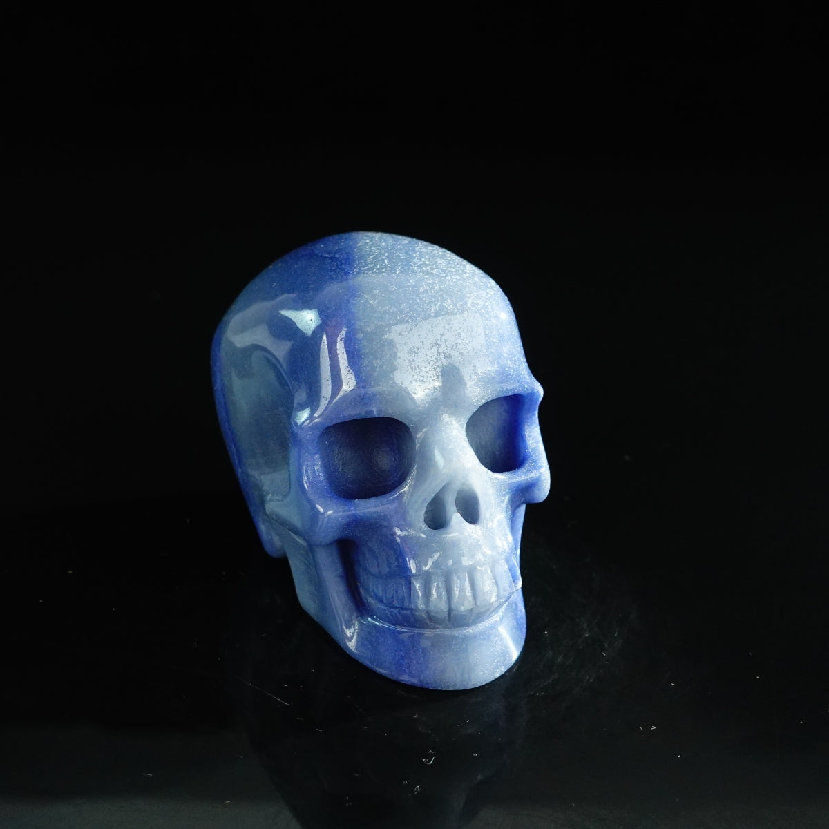 3.0" Blue Aventurine Crystal Skull Carving - Unique Piece #BA01