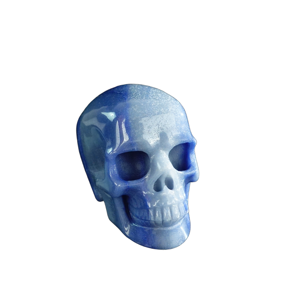 3.0" Blue Aventurine Crystal Skull Carving - Unique Piece #BA01