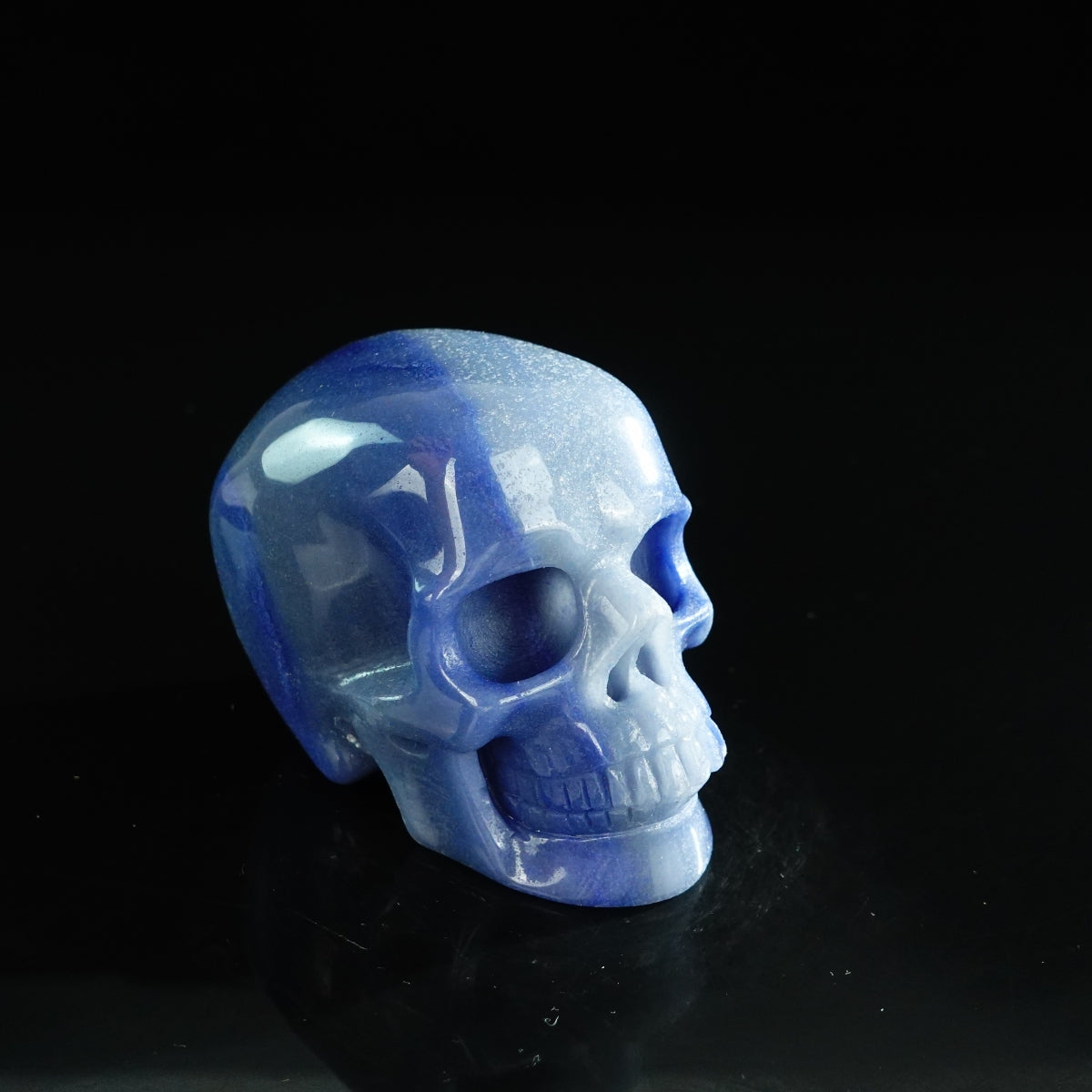 3.0" Blue Aventurine Crystal Skull Carving - Unique Piece #BA01