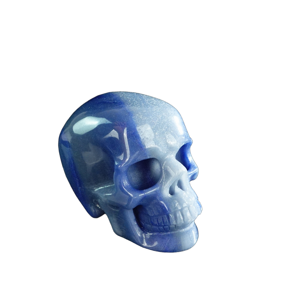 3.0" Blue Aventurine Crystal Skull Carving - Unique Piece #BA01