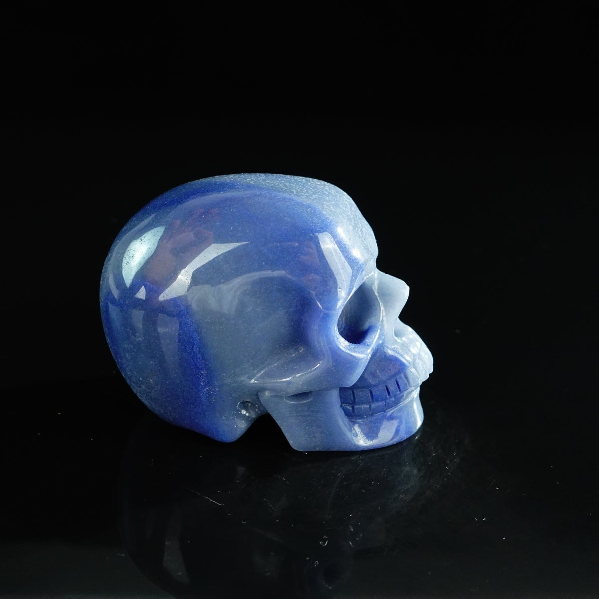 3.0" Blue Aventurine Crystal Skull Carving - Unique Piece #BA01