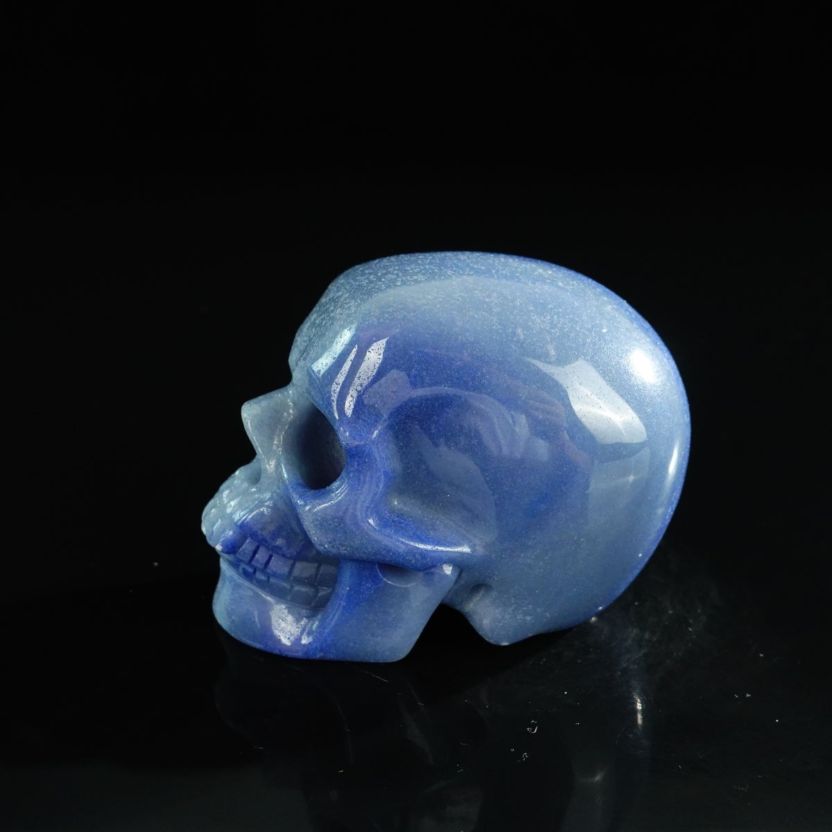 3.0" Blue Aventurine Crystal Skull Carving - Unique Piece #BA01