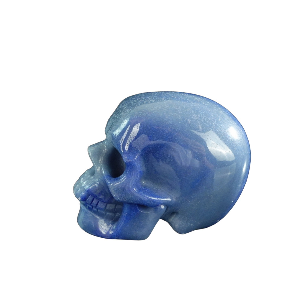 3.0" Blue Aventurine Crystal Skull Carving - Unique Piece #BA01