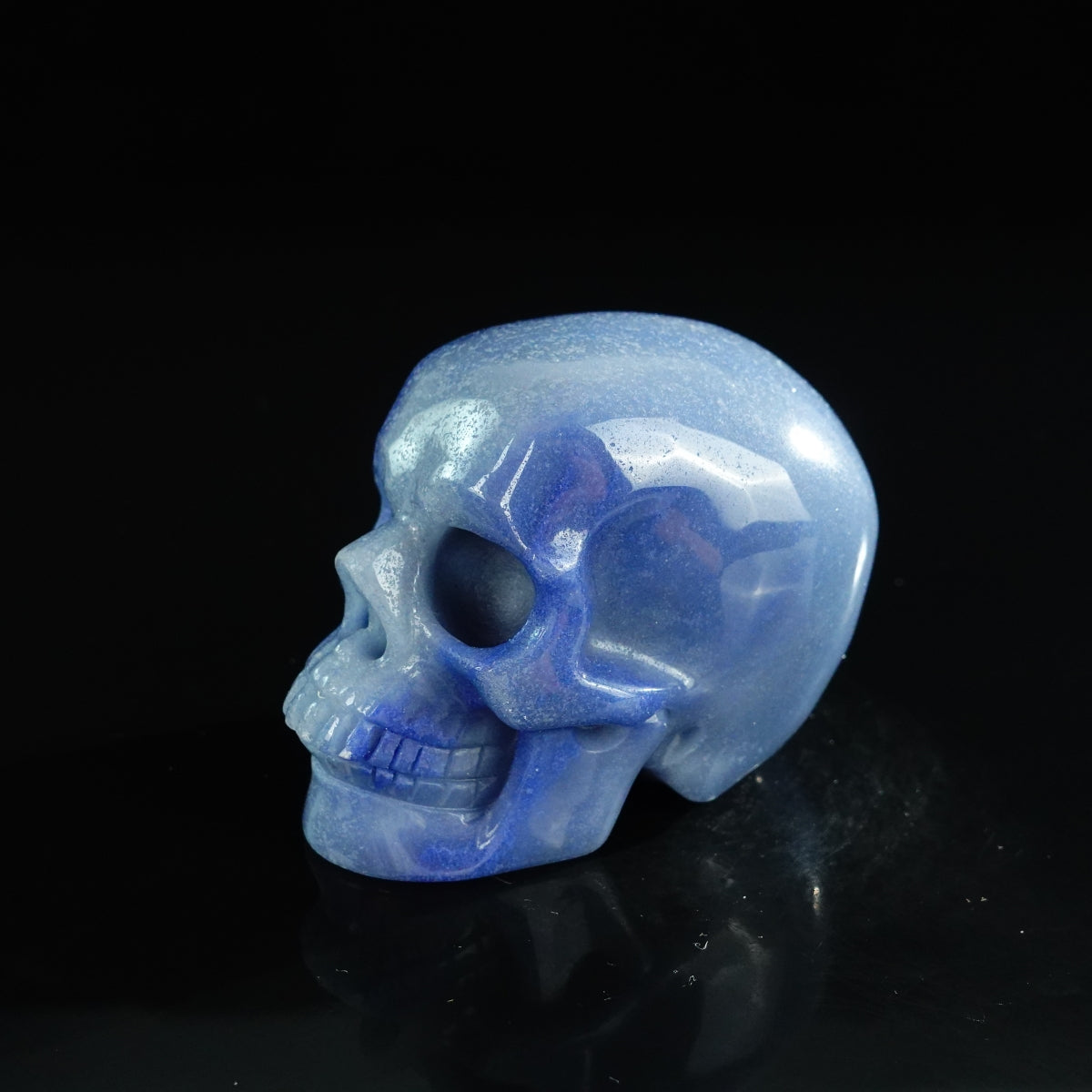 3.0" Blue Aventurine Crystal Skull Carving - Unique Piece #BA01