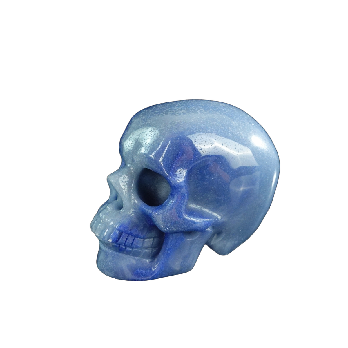 3.0" Blue Aventurine Crystal Skull Carving - Unique Piece #BA01