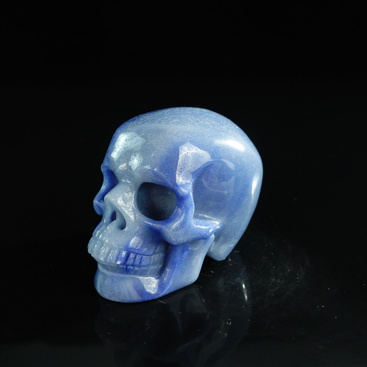 3.0" Blue Aventurine Crystal Skull Carving - Unique Piece #BA01