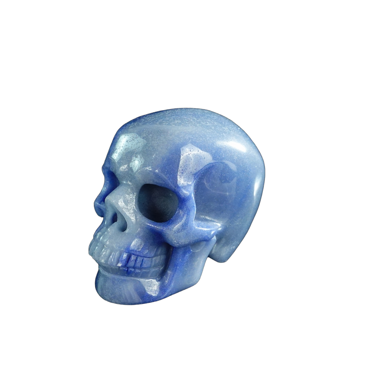 3.0" Blue Aventurine Crystal Skull Carving - Unique Piece #BA01