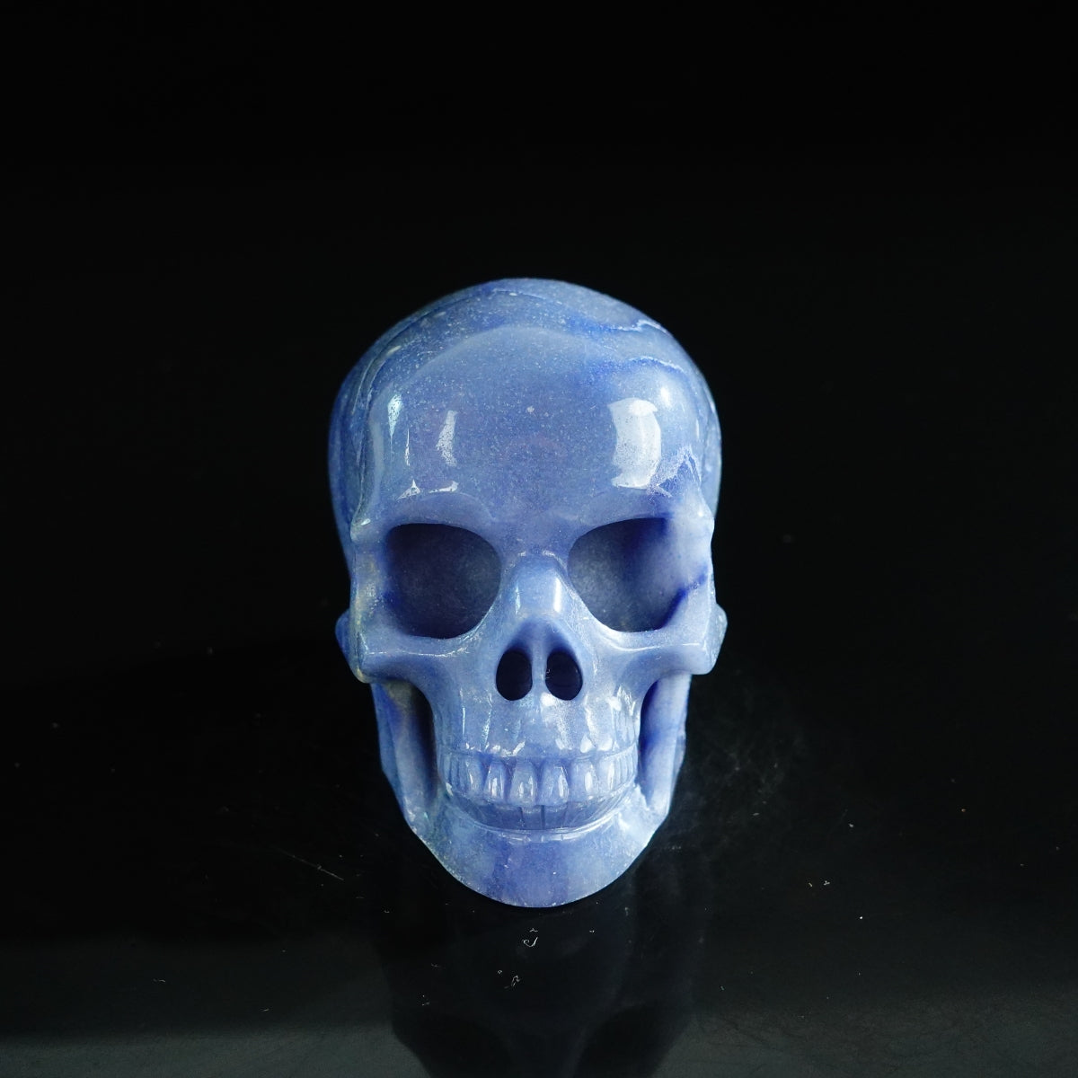 3.0" Blue Aventurine Crystal Skull Carving - Unique Piece #BA02