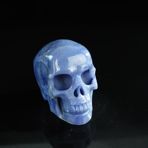 3.0" Blue Aventurine Crystal Skull Carving - Unique Piece #BA02 - alternate view