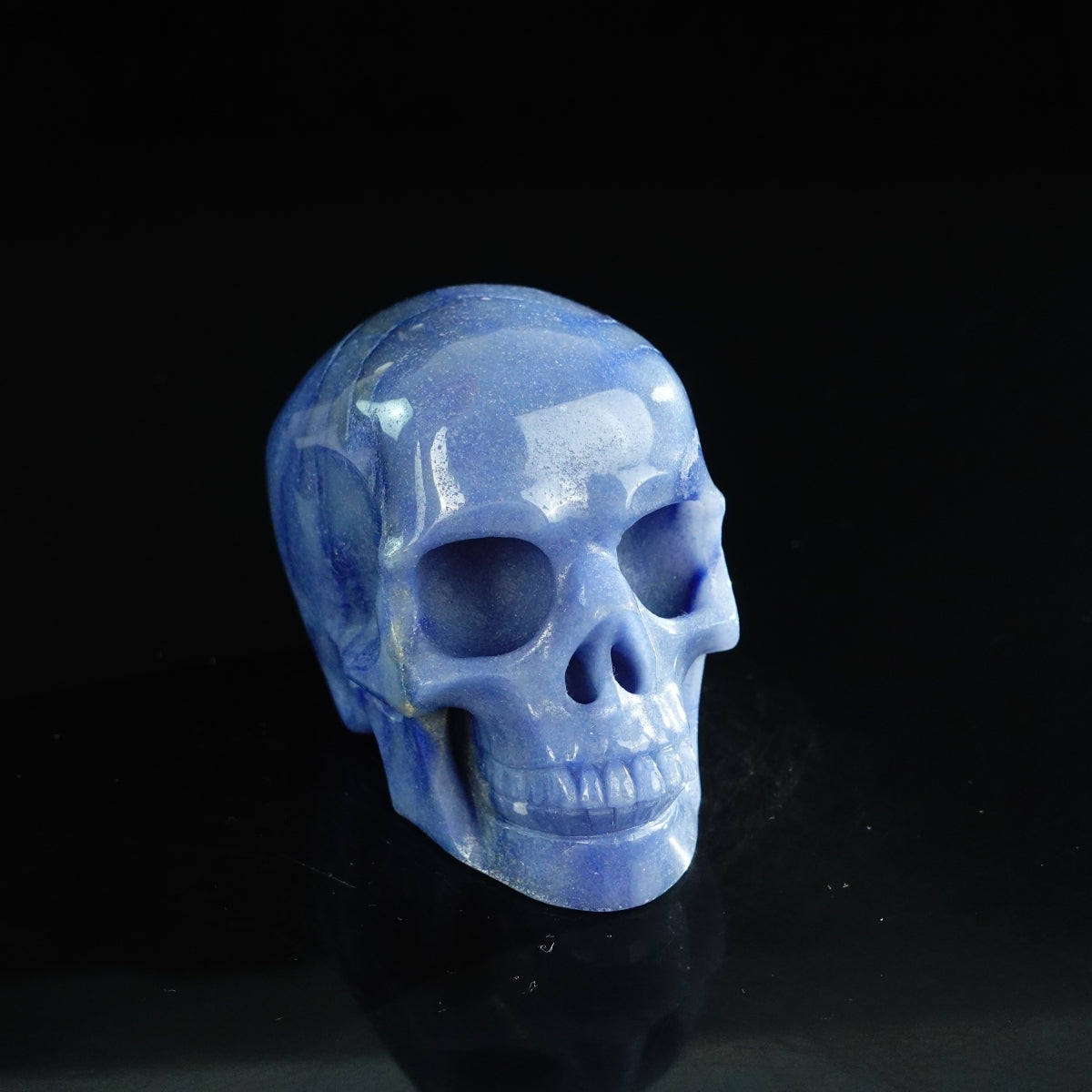 3.0" Blue Aventurine Crystal Skull Carving - Unique Piece #BA02