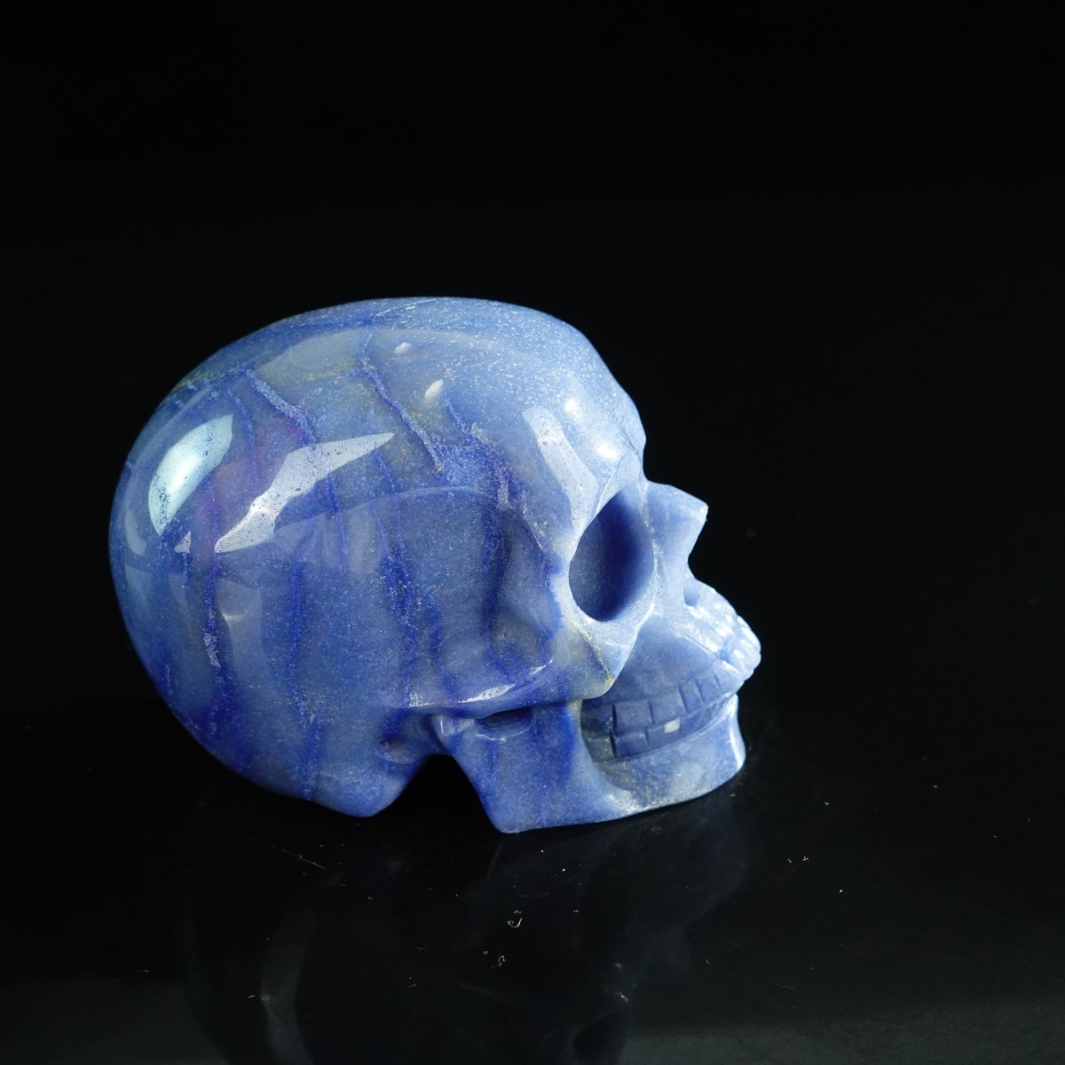 3.0" Blue Aventurine Crystal Skull Carving - Unique Piece #BA02