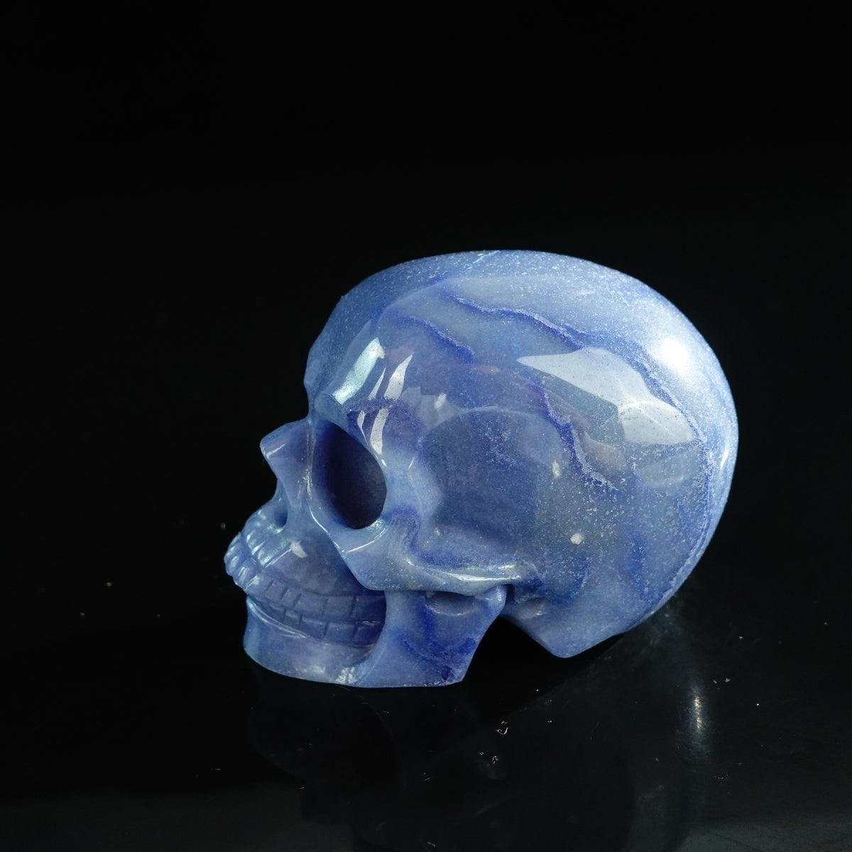 3.0" Blue Aventurine Crystal Skull Carving - Unique Piece #BA02