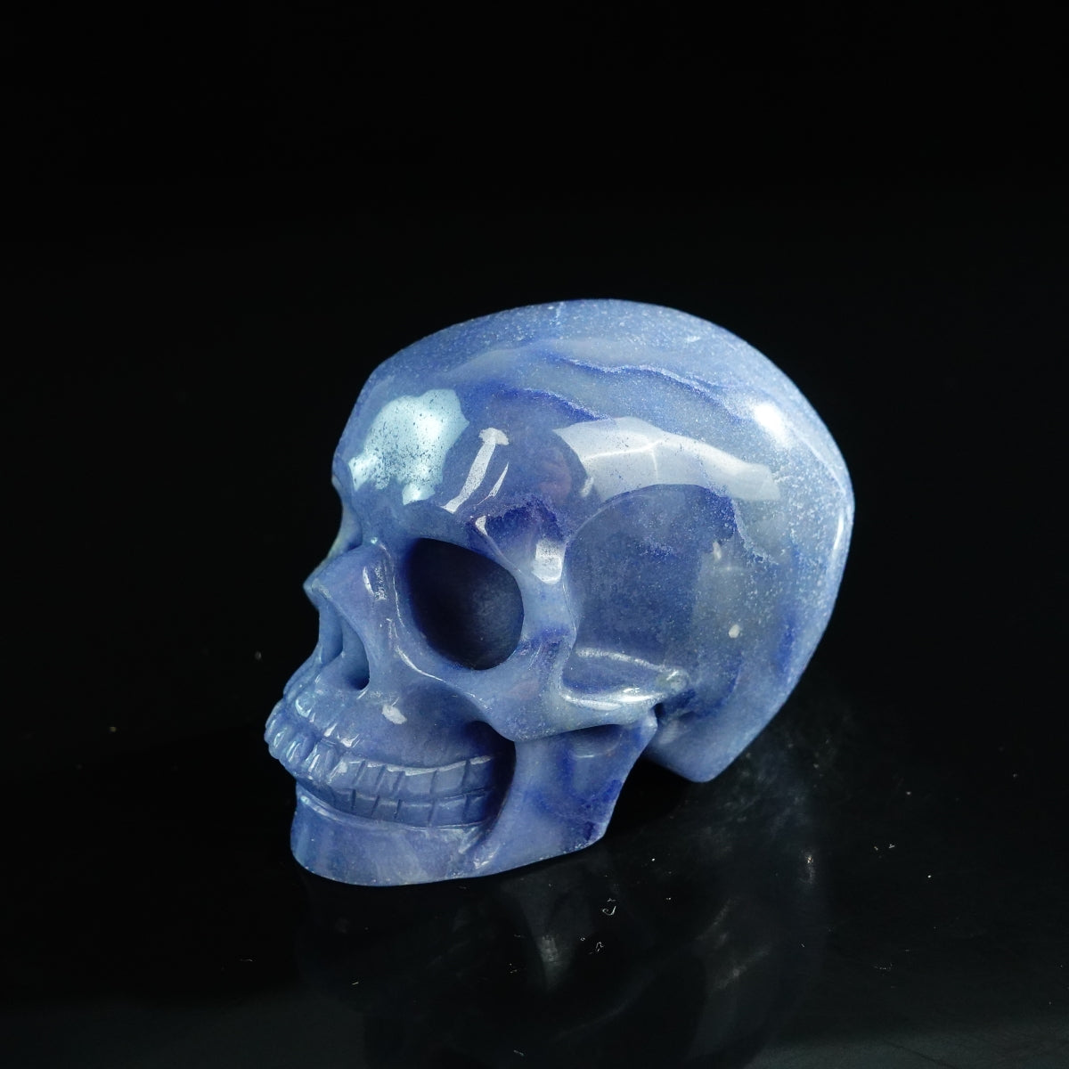 3.0" Blue Aventurine Crystal Skull Carving - Unique Piece #BA02