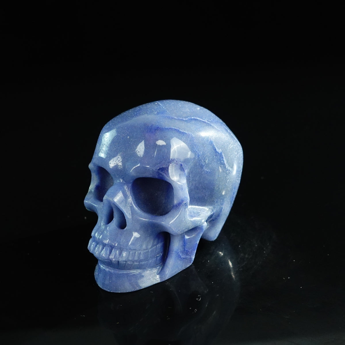 3.0" Blue Aventurine Crystal Skull Carving - Unique Piece #BA02