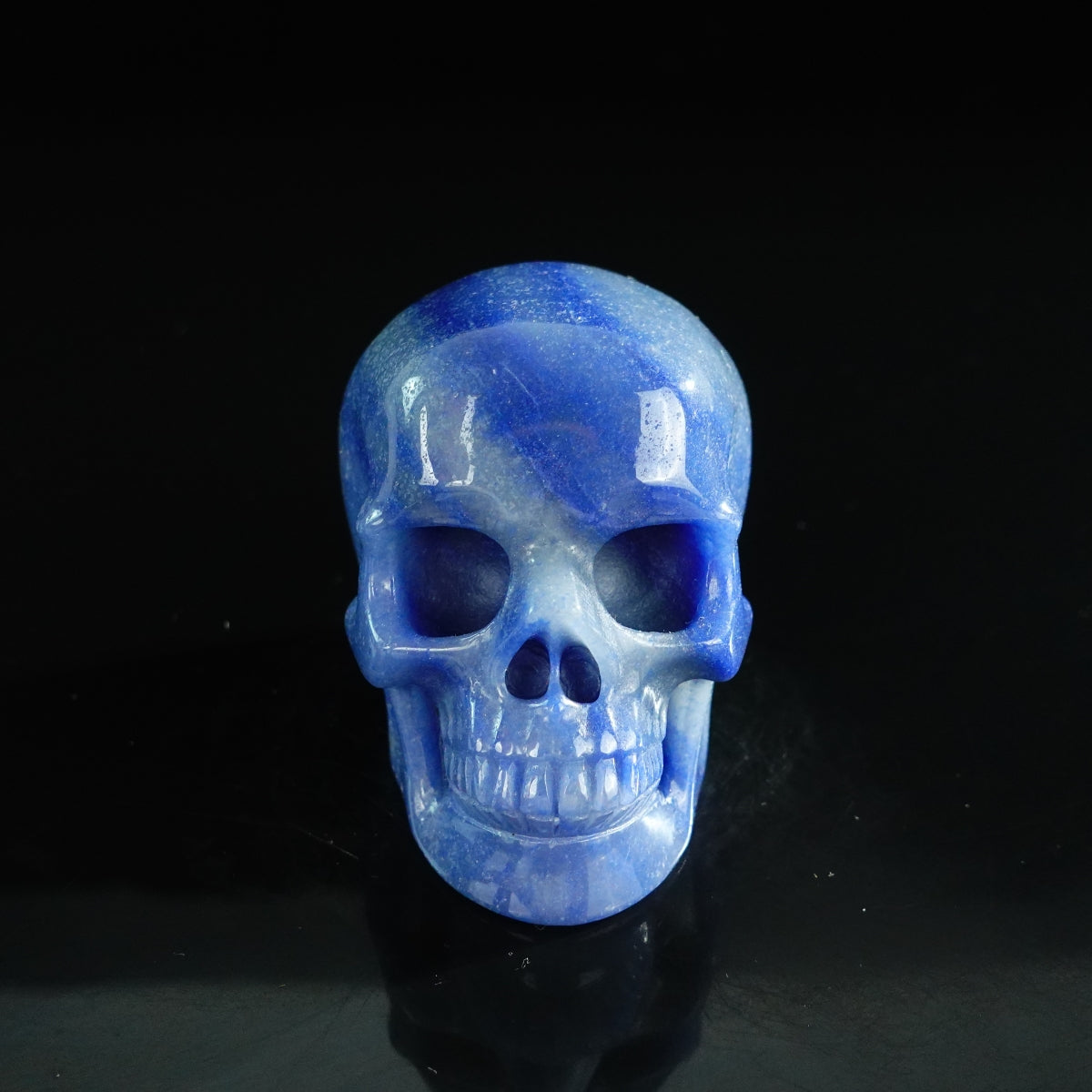 3.0" Blue Aventurine Crystal Skull Carving - Unique Piece #BA03