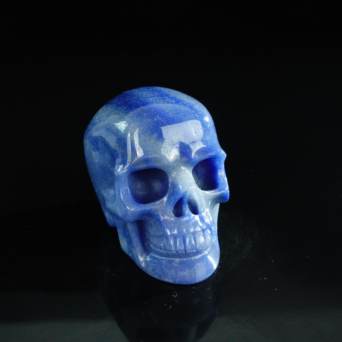 3.0" Blue Aventurine Crystal Skull Carving - Unique Piece #BA03