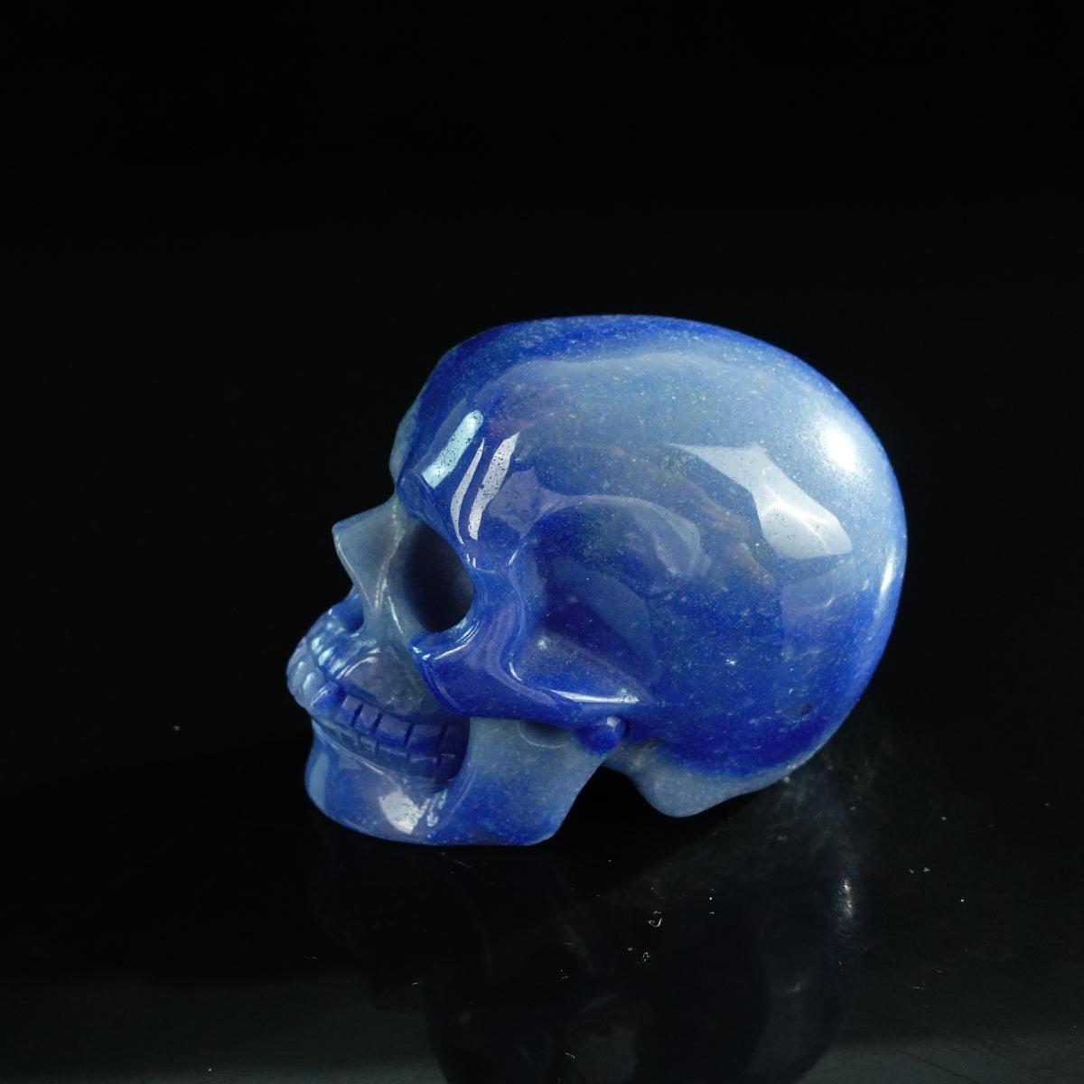 3.0" Blue Aventurine Crystal Skull Carving - Unique Piece #BA03