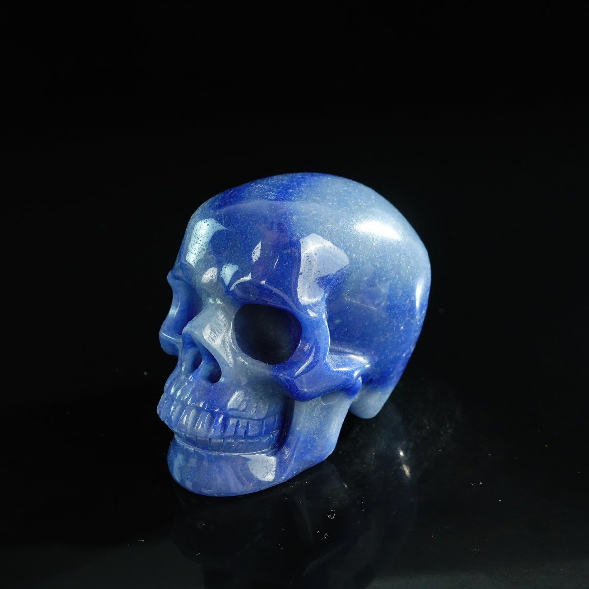 3.0" Blue Aventurine Crystal Skull Carving - Unique Piece #BA03