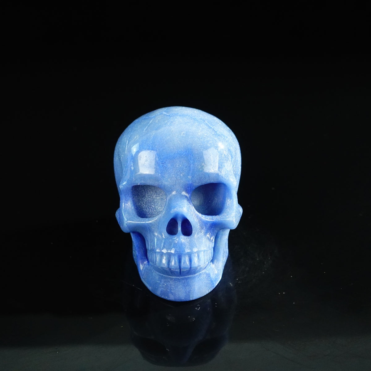 3.0" Blue Aventurine Crystal Skull Carving - Unique Piece #BA04