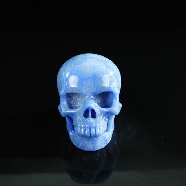 3.0" Blue Aventurine Crystal Skull Carving - Unique Piece #BA04