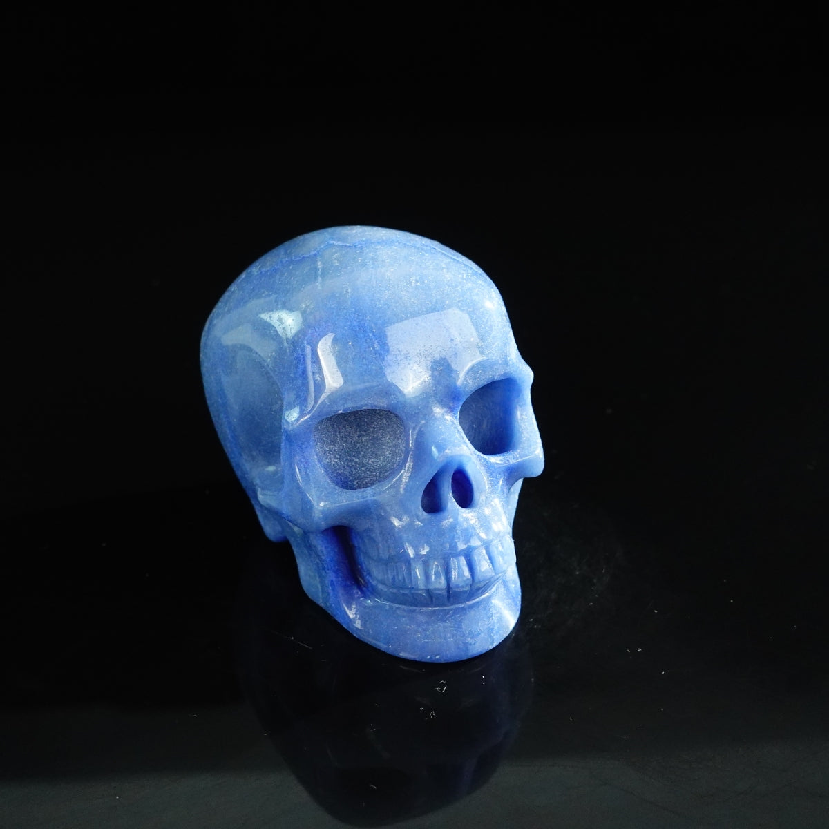 3.0" Blue Aventurine Crystal Skull Carving - Unique Piece #BA04
