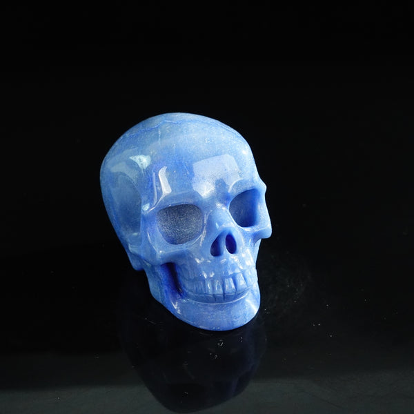 3.0" Blue Aventurine Crystal Skull Carving - Unique Piece #BA04 - alternate view
