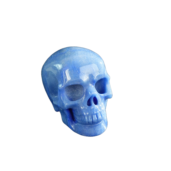 3.0" Blue Aventurine Crystal Skull Carving - Unique Piece #BA04 - alternate view