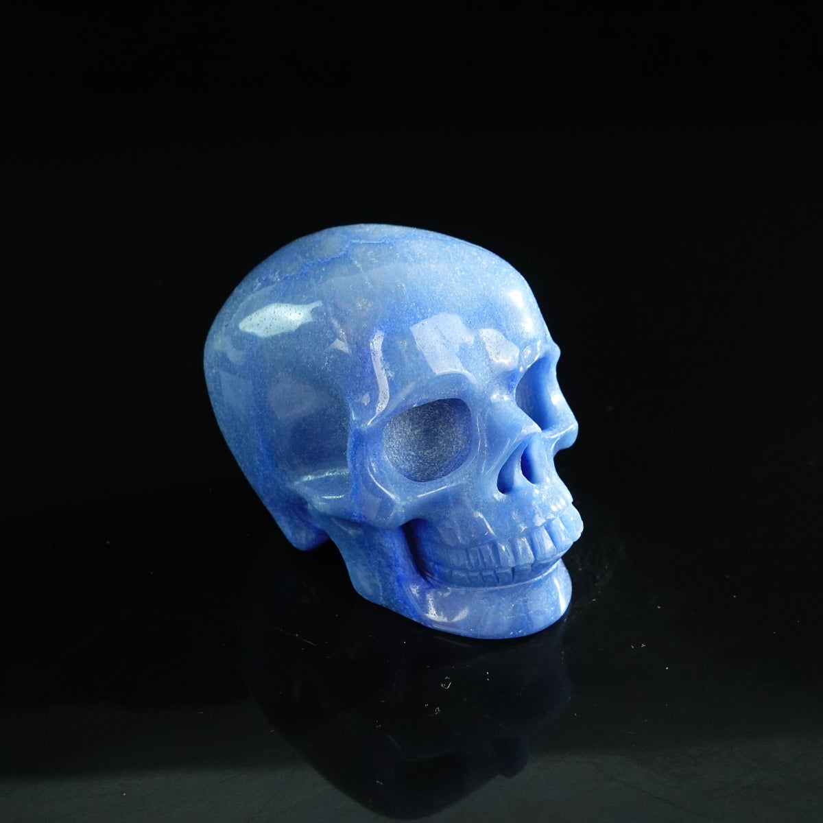 3.0" Blue Aventurine Crystal Skull Carving - Unique Piece #BA04