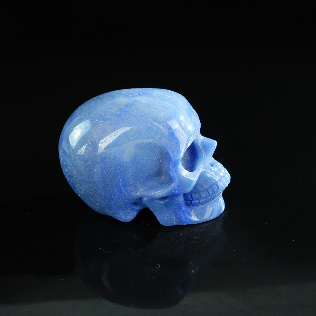 3.0" Blue Aventurine Crystal Skull Carving - Unique Piece #BA04