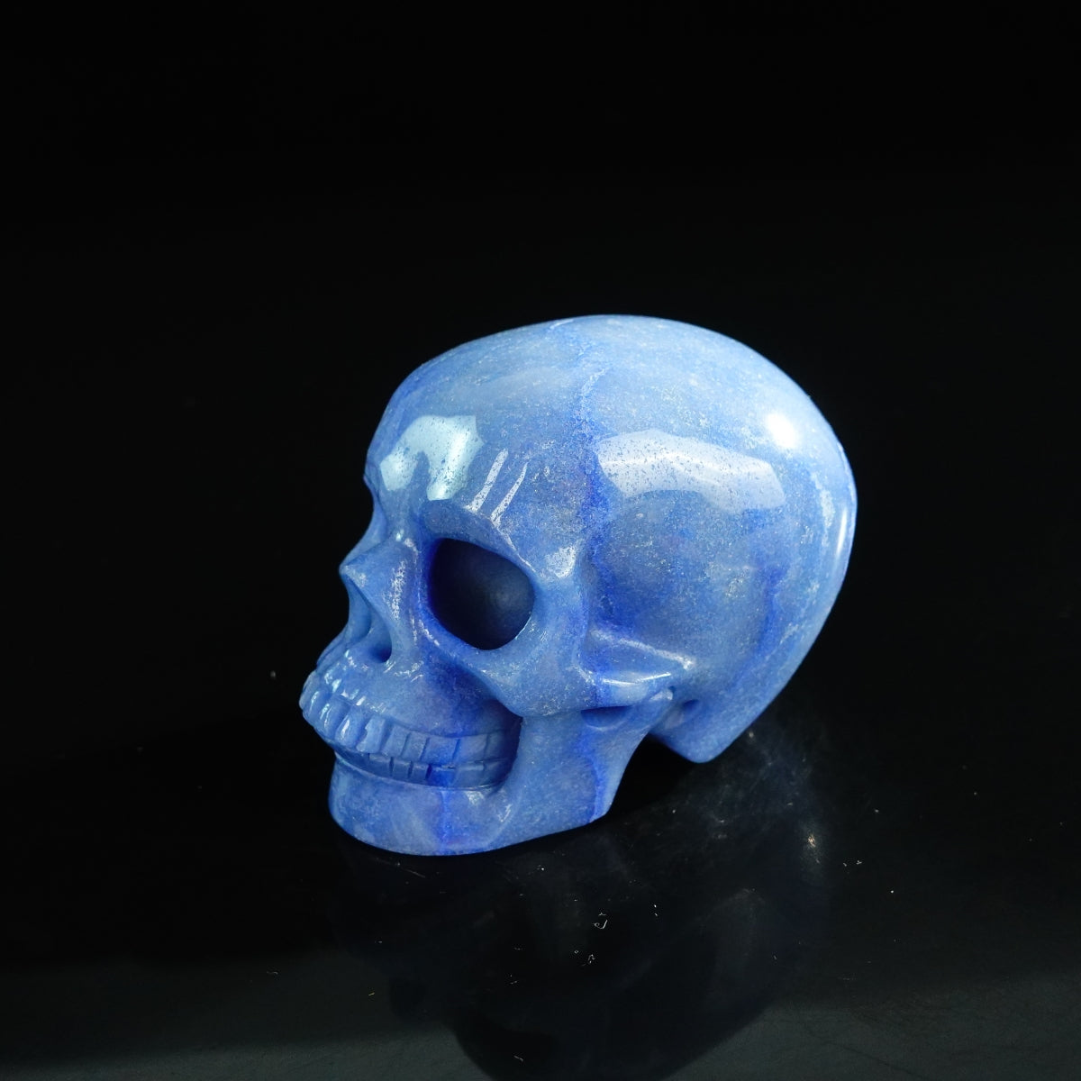 3.0" Blue Aventurine Crystal Skull Carving - Unique Piece #BA04