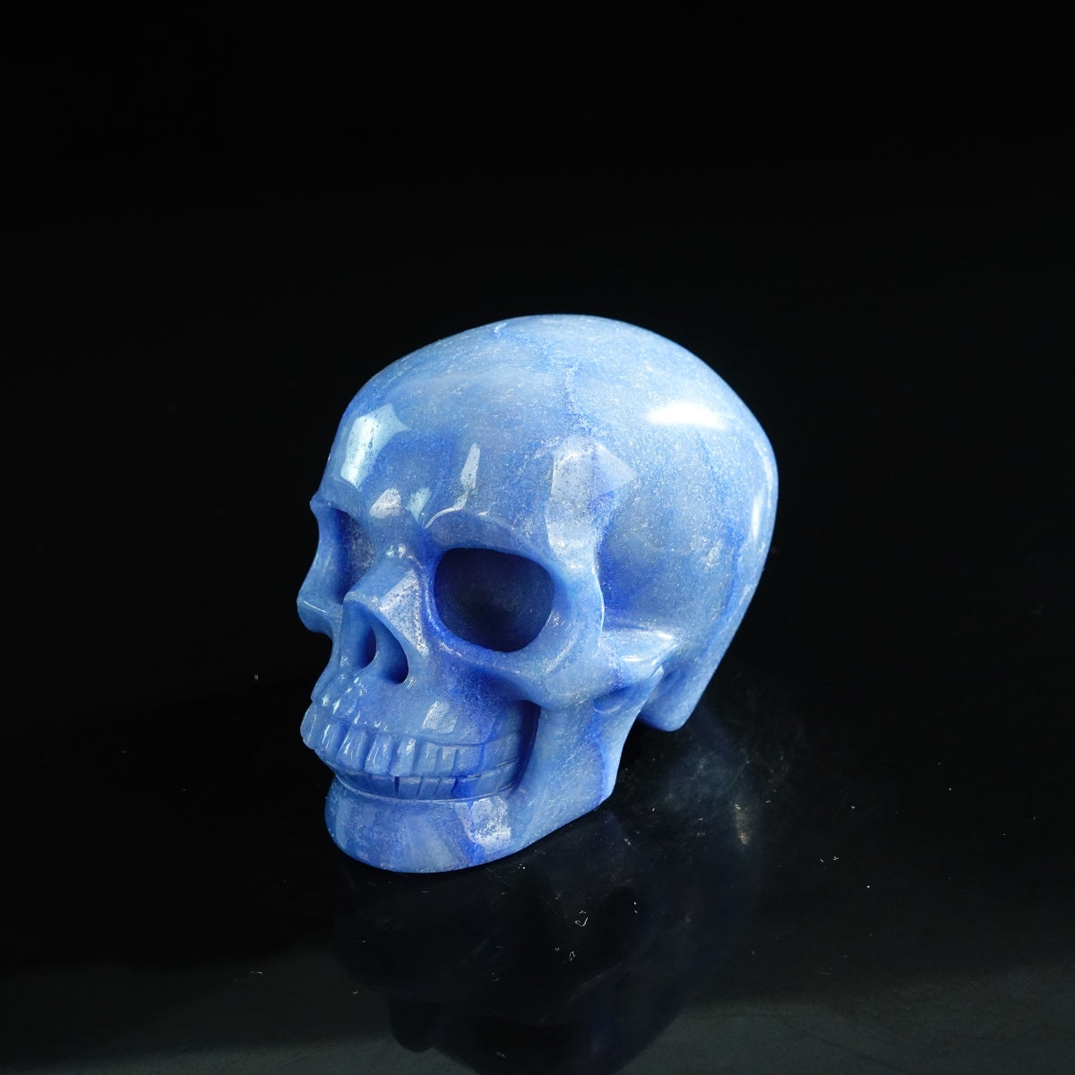 3.0" Blue Aventurine Crystal Skull Carving - Unique Piece #BA04