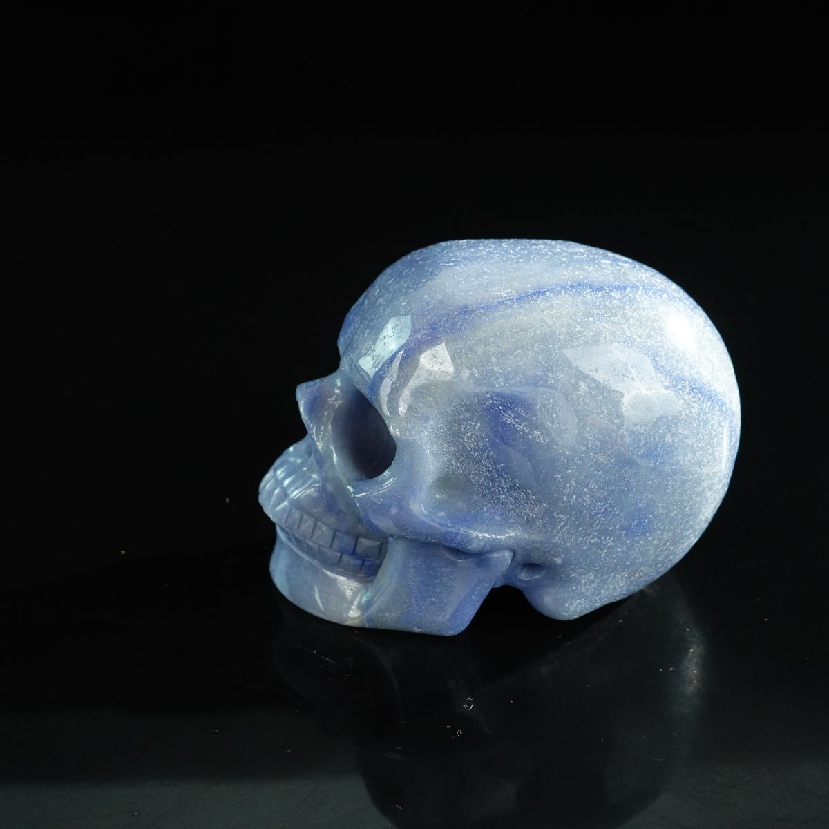 3.0" Blue Aventurine Crystal Skull Carving - Unique Piece #BA05