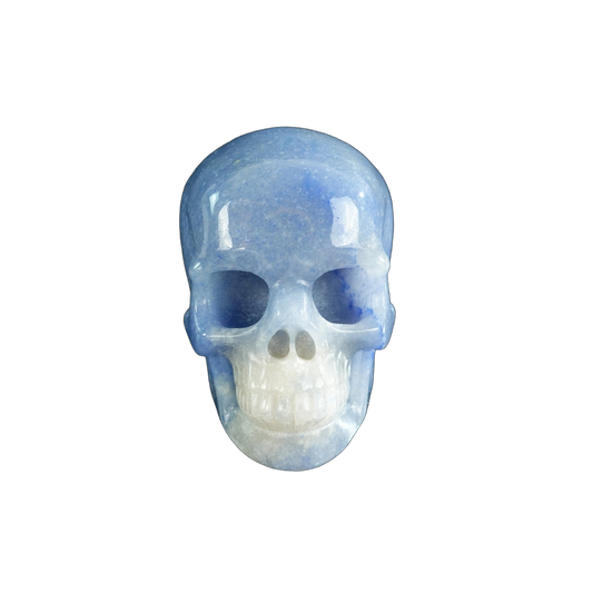 3.0" Blue Aventurine Crystal Skull Carving - Unique Piece #BA06