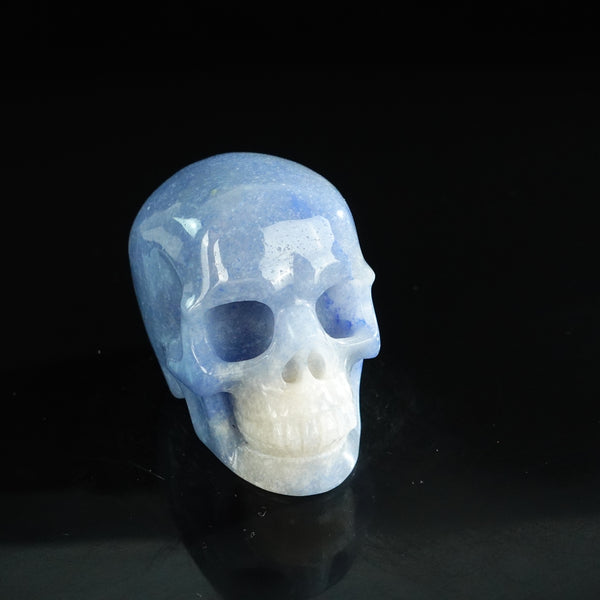 3.0" Blue Aventurine Crystal Skull Carving - Unique Piece #BA06 - alternate view
