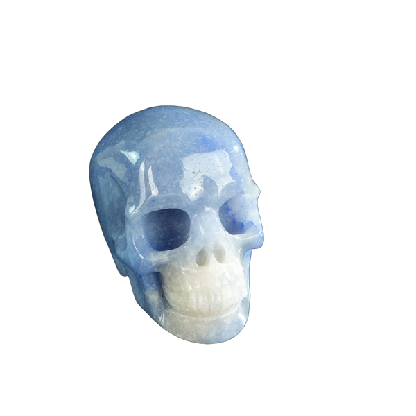 3.0" Blue Aventurine Crystal Skull Carving - Unique Piece #BA06 - alternate view