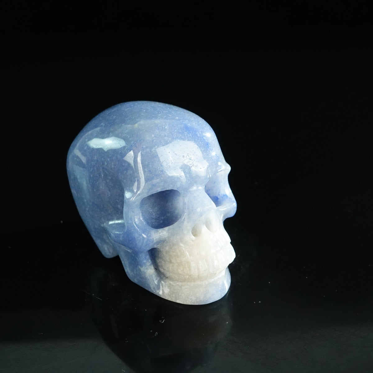 3.0" Blue Aventurine Crystal Skull Carving - Unique Piece #BA06