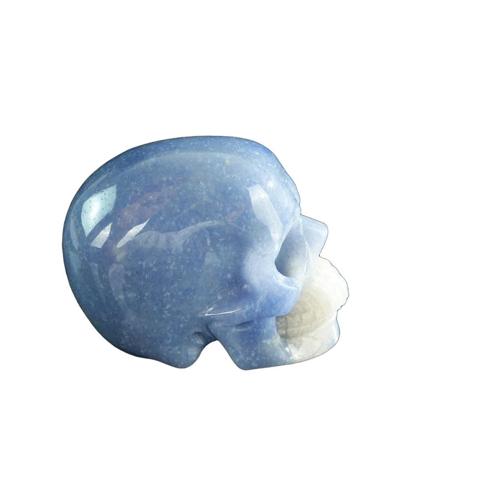 3.0" Blue Aventurine Crystal Skull Carving - Unique Piece #BA06