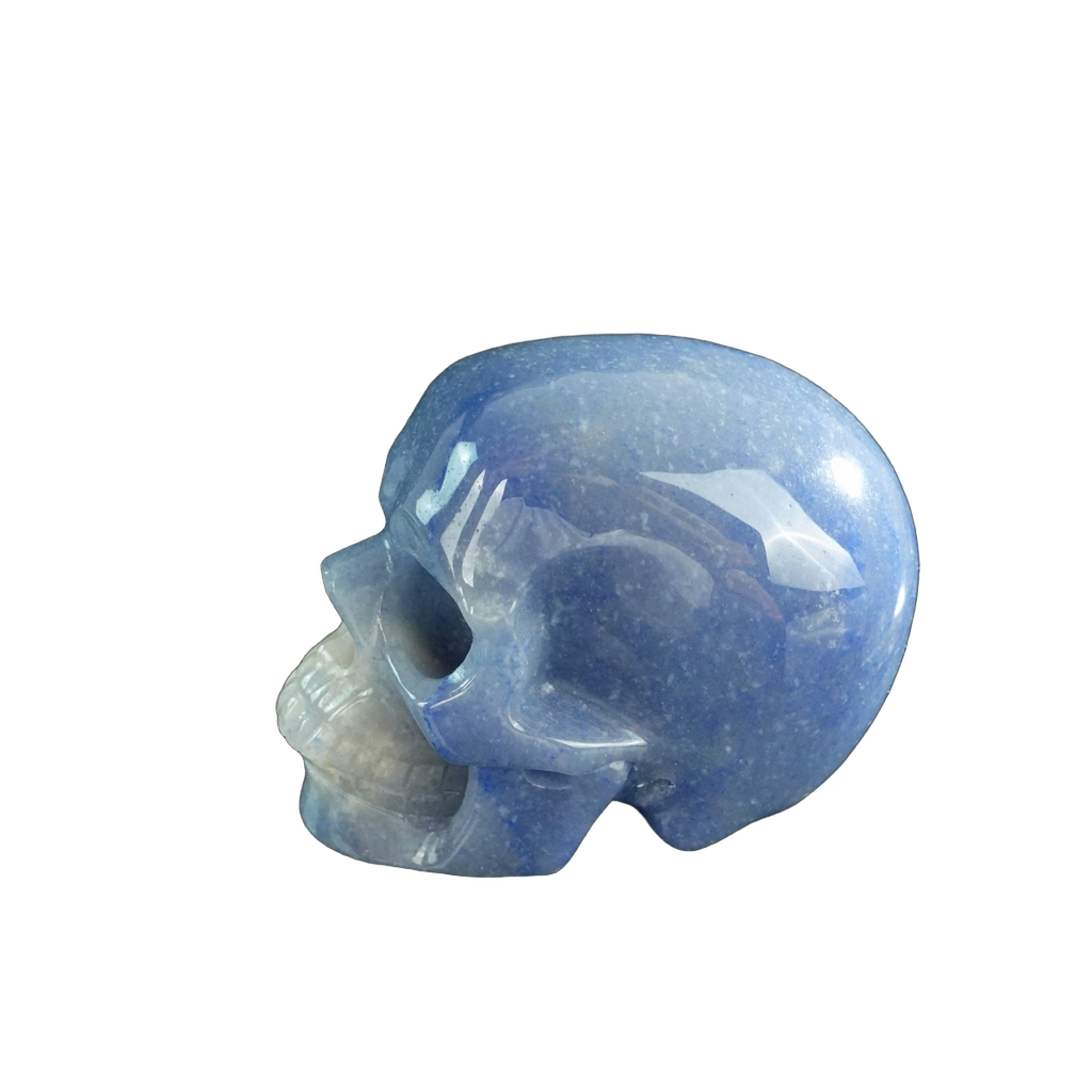 3.0" Blue Aventurine Crystal Skull Carving - Unique Piece #BA06