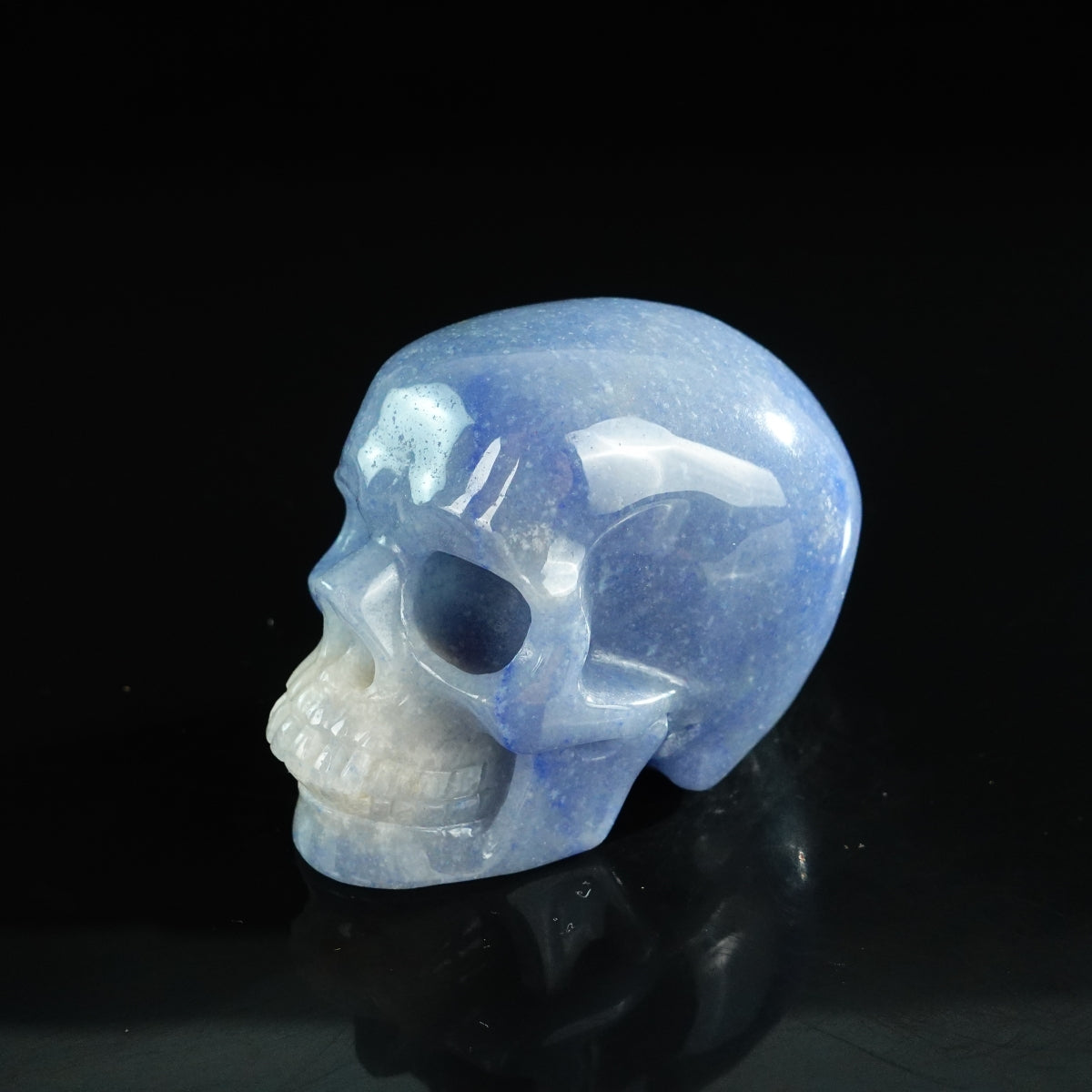 3.0" Blue Aventurine Crystal Skull Carving - Unique Piece #BA06
