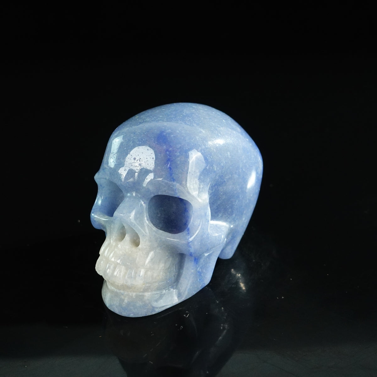 3.0" Blue Aventurine Crystal Skull Carving - Unique Piece #BA06
