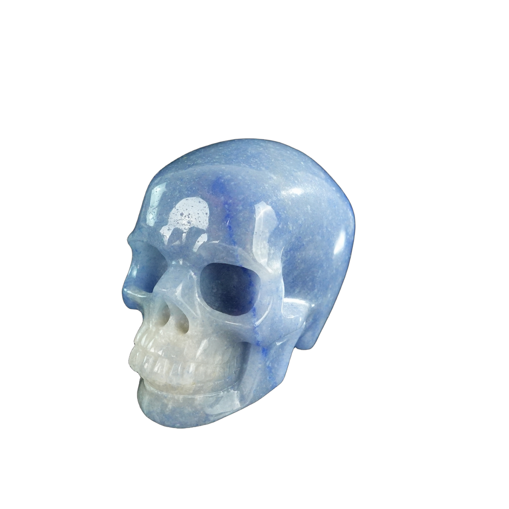 3.0" Blue Aventurine Crystal Skull Carving - Unique Piece #BA06